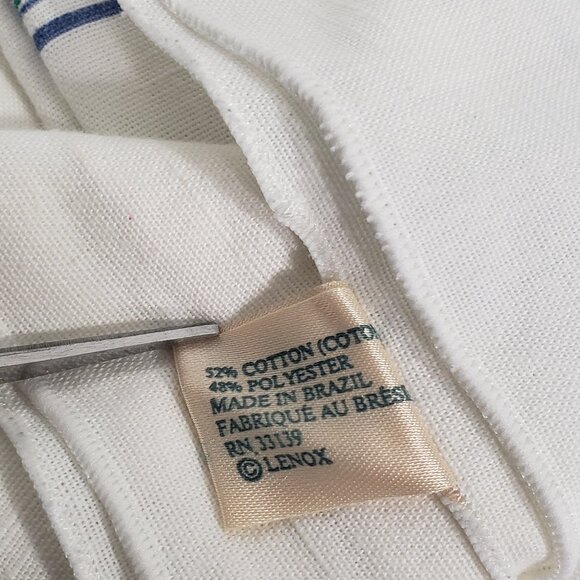 Lenox Linens  White Woven Tablecloth with Floral Border  56 X 52 - Picture 5 of 5